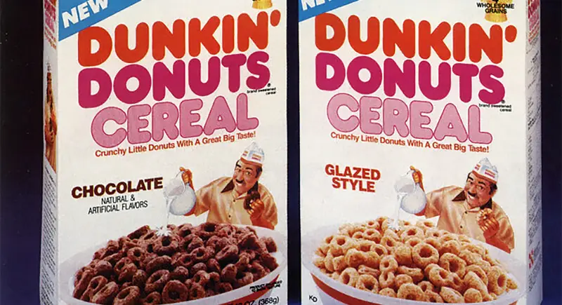 chocolate and glazed styled Dunkin’ Donuts Cereal side by side