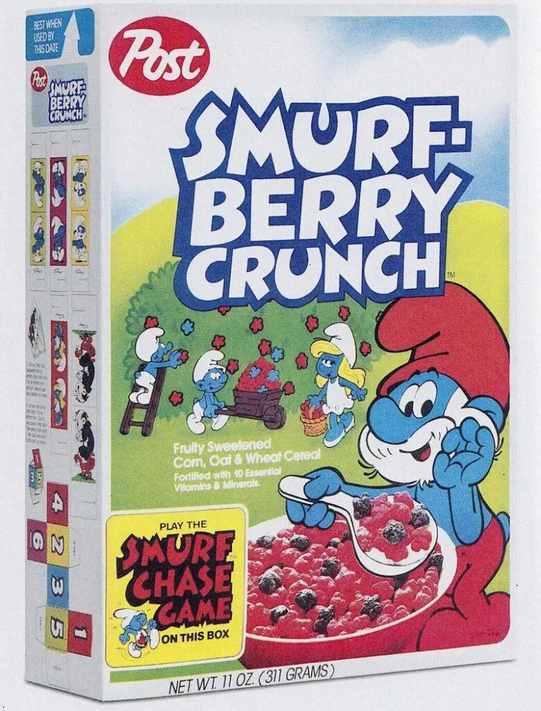 smurf-berry crunch cereal from the 80s