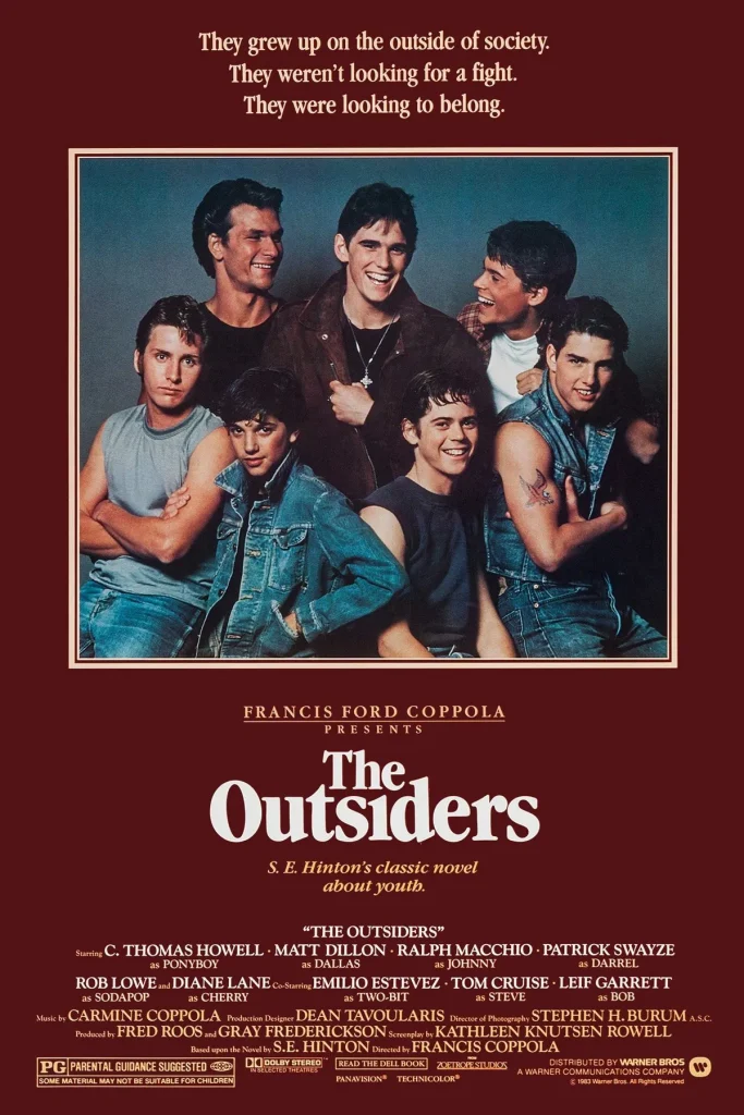 original The ousiders movie poster feature Rob Lowe in the cast