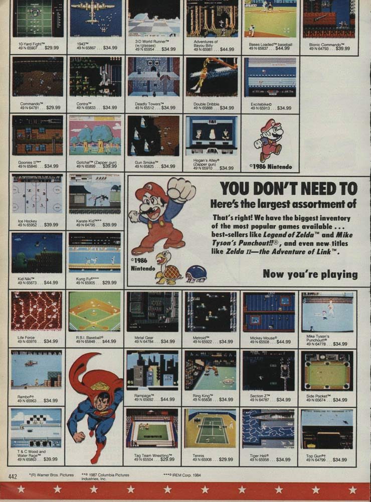 video games selection for the Nintendo Entertainment Systems