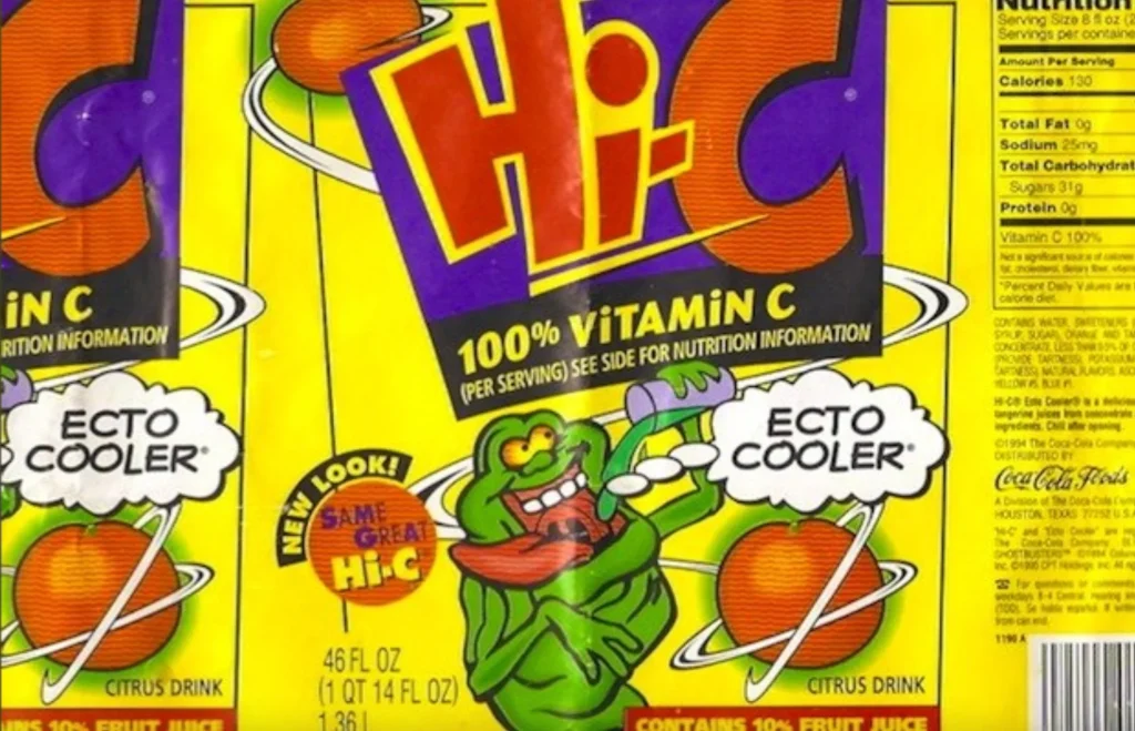 vintage Hi-C Slimer Ecto Cooler. Hi-c 80s juice box Ghostbusters