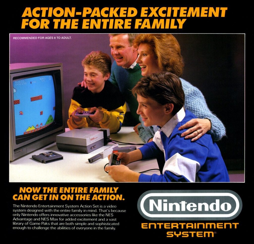a vintage ad for the nintendo entertainment system from the 80s