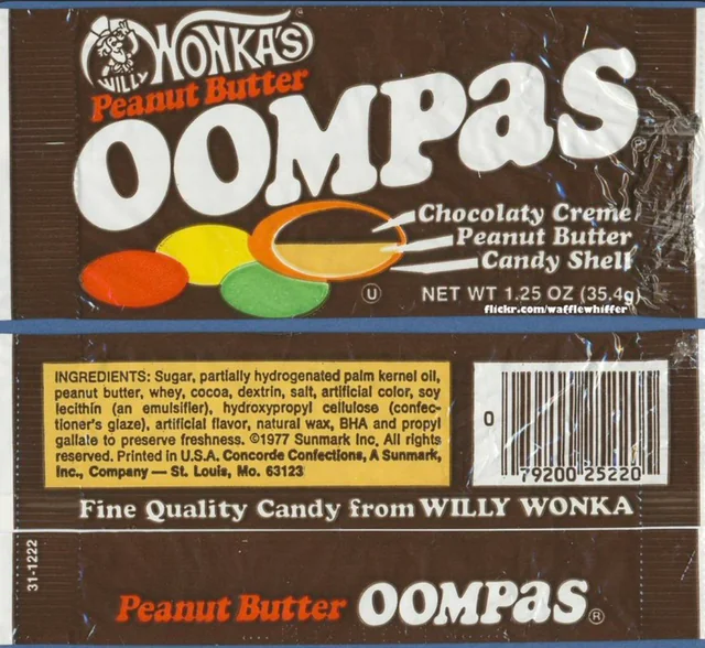 oompas candy wrapper package from the 80s discontinued candy
