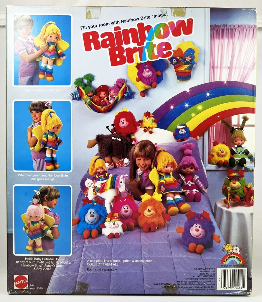 A Rainbow Brite Display ad from the the 80s from MATTEL featuring Rainbow Brite and all of her friends