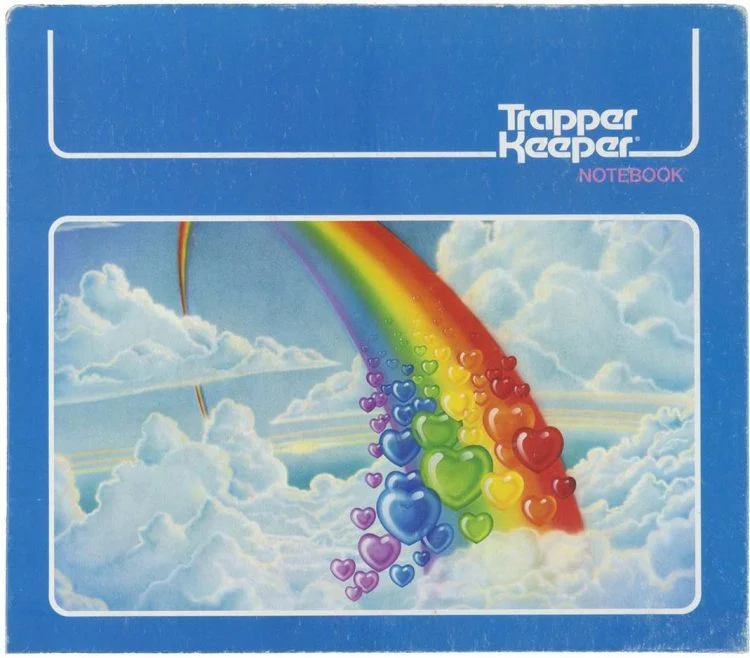 rainbow with hearts trapper keeper