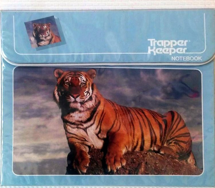 Blue colored with tiger trapper keeper