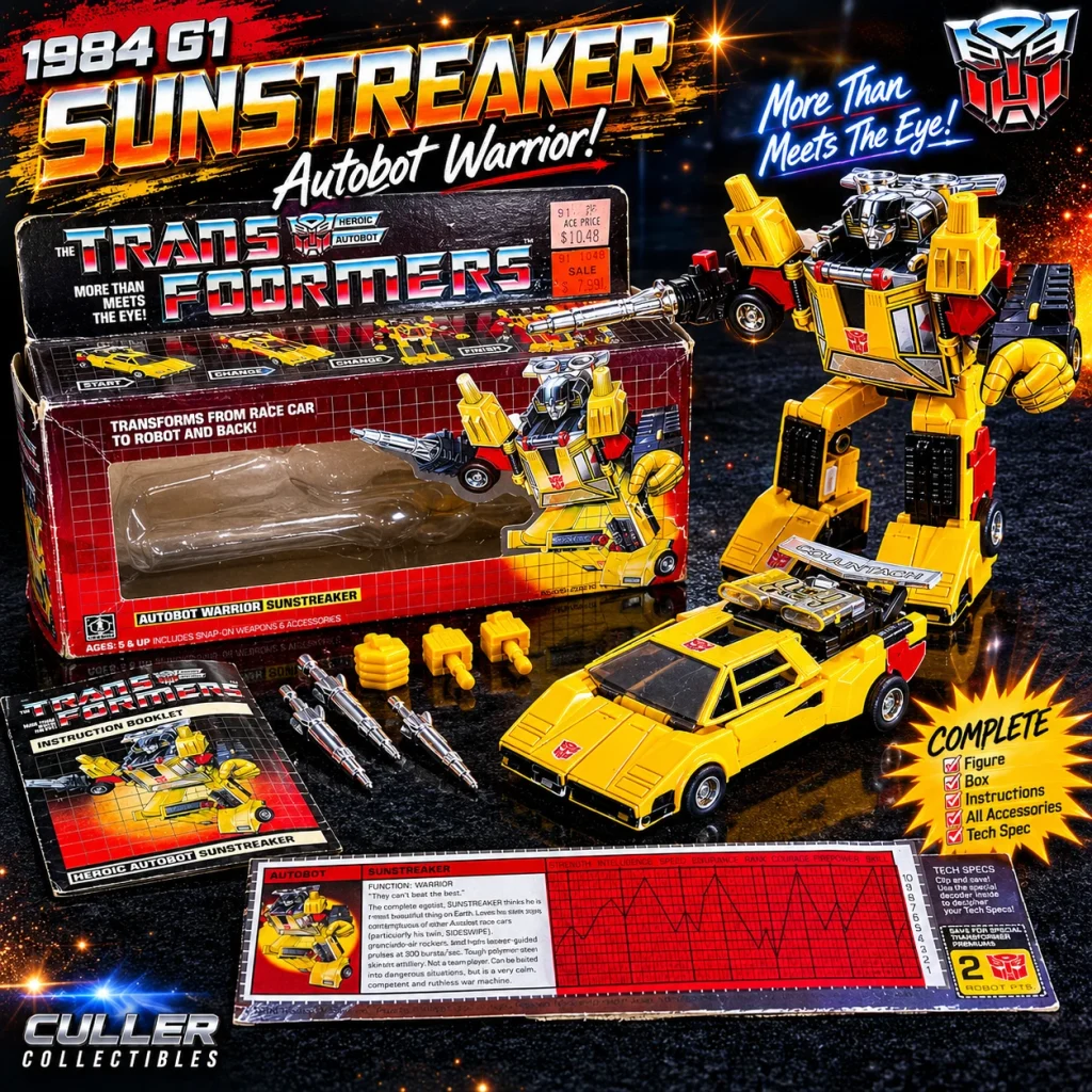 cool 1980s autobot warrior Sunstreaker 1984 G1 80s vintage transformer toy