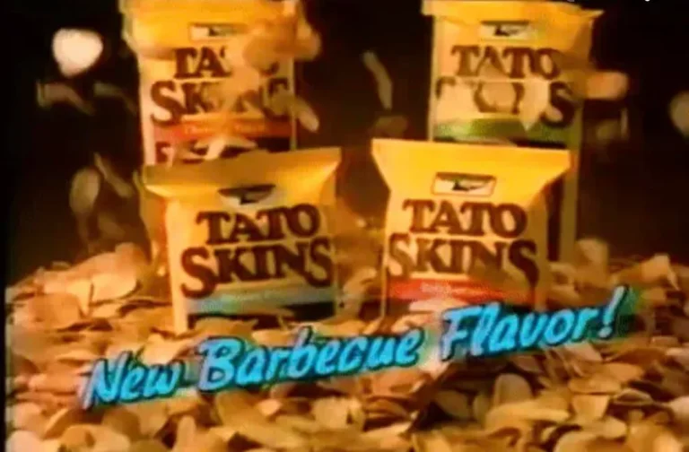 Keebler Tato skins vintage 80s potato chips featuring a new barbecue flavor