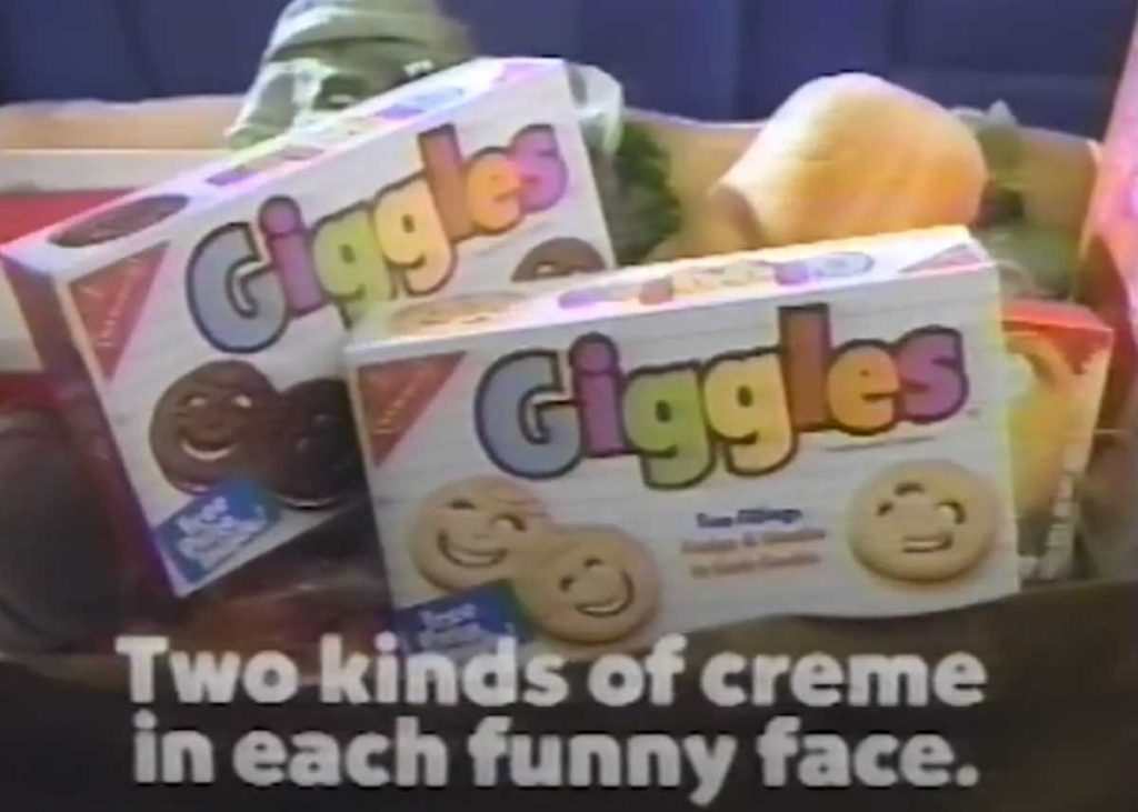 Giggles Cookies 1980s vintage ad