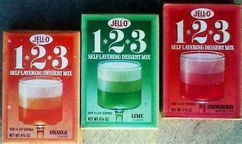 vintage 1980s jello 1-2-3 dessert mix