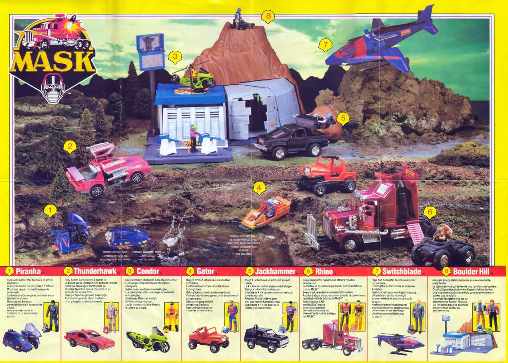 M.A.S.K. toys information pullsheet insert from a toy box