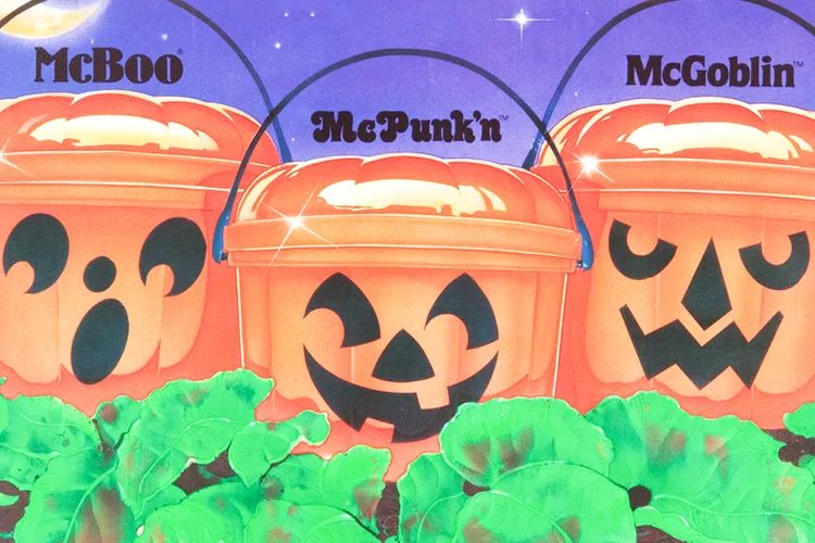 pumpkin mcdonald's boo buckets for 80s halloween