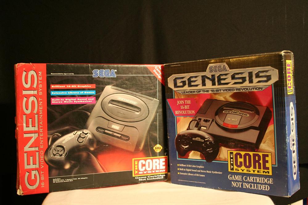 cool sega genesis consoles in boxes