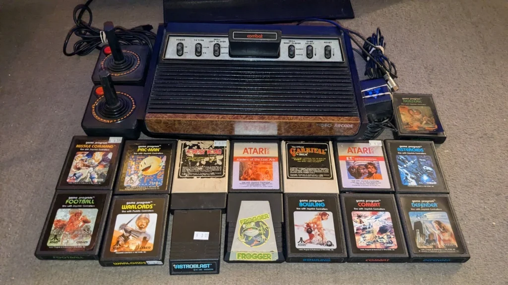 vintage retro game cartridges for the atari 2600 computer game system