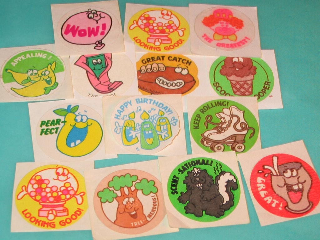 vintage 80s scratch and sniff stickers collections