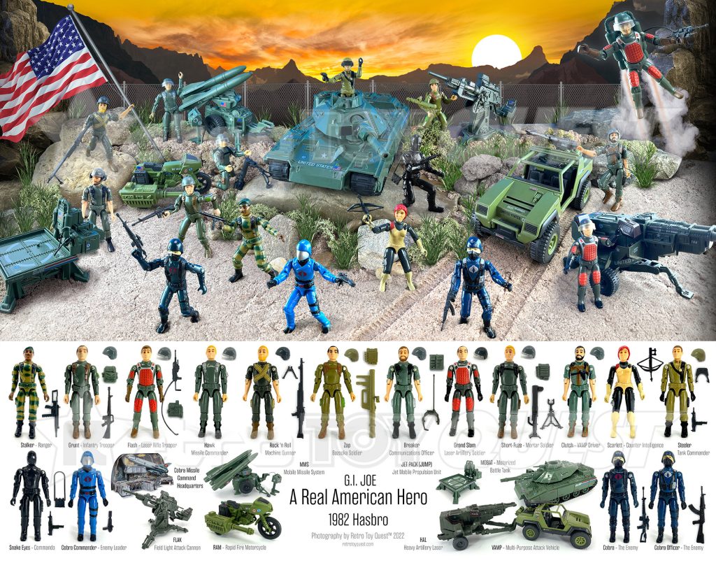 g.i. joe toys action figure catalog sheet from Retro Toy Quest from the 1980s