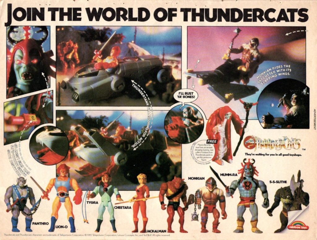 the thundercats toys collection ad from 1985