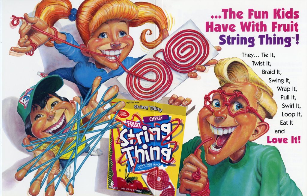 the original string thing candy snack ad