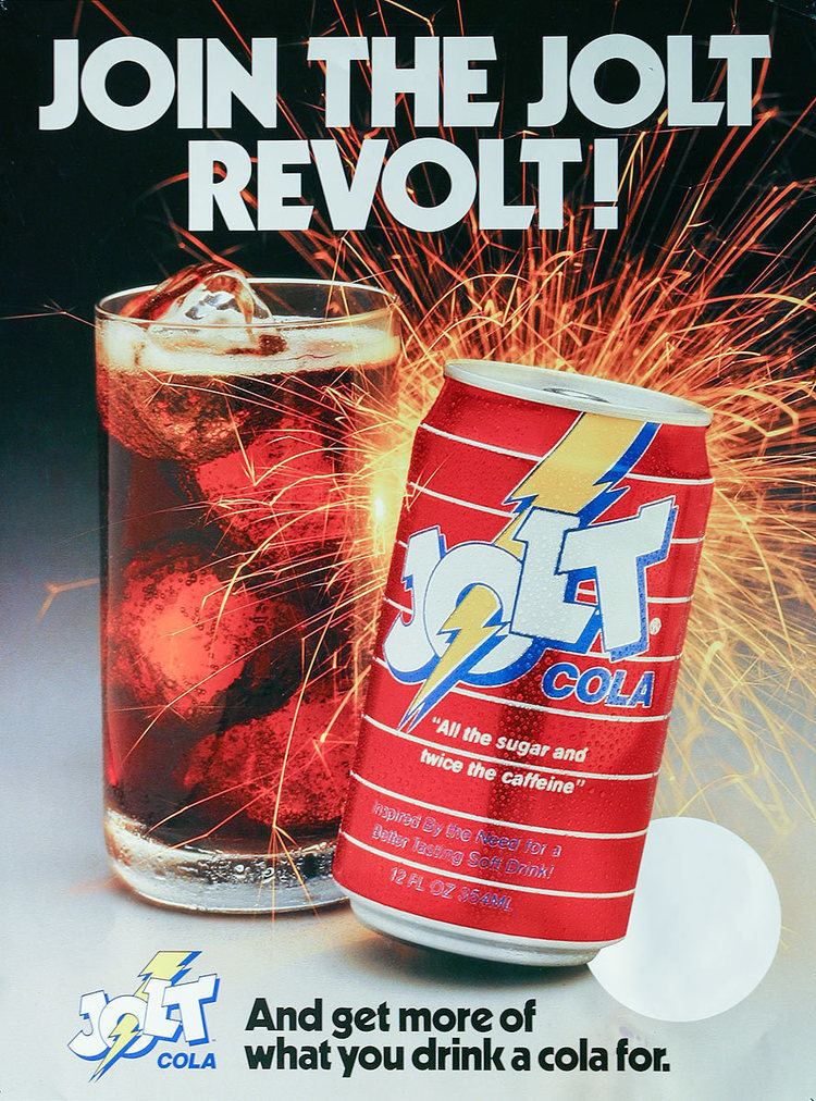 vintage magazine ad from the 1980s for jolt cola soda