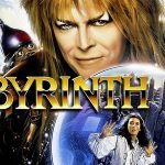 Labyrinth David Bowie movie poster with Sarah in a glass ball
