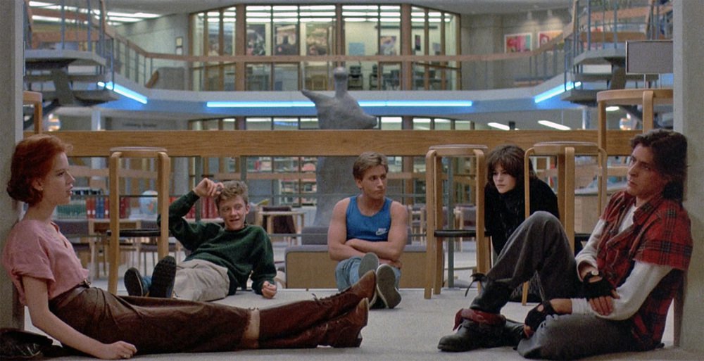 iconic library scene for the breakfast club movie