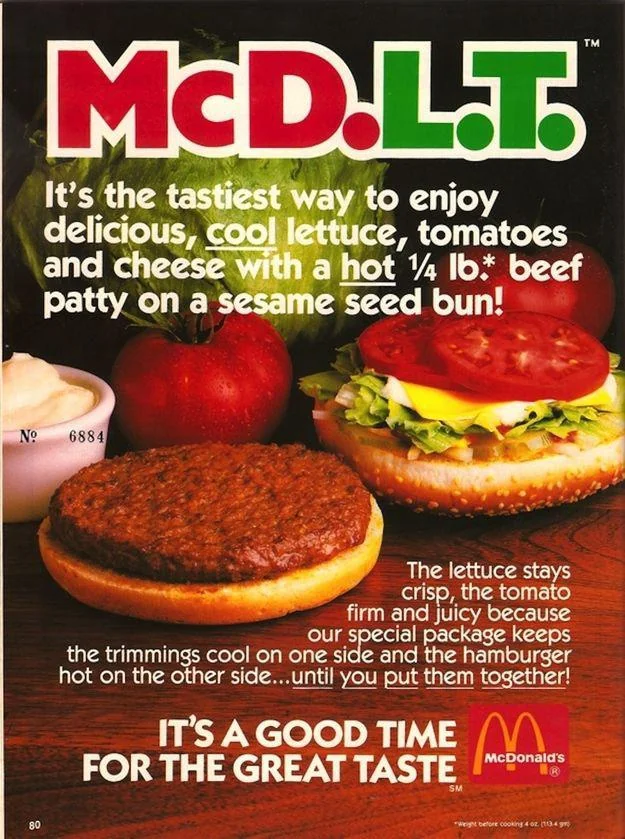 a McDLT ad from the 1980s